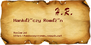Hankóczy Román névjegykártya